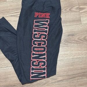 PINK Victoria's Secret Wisconsin Badgers  heather gray Leggings